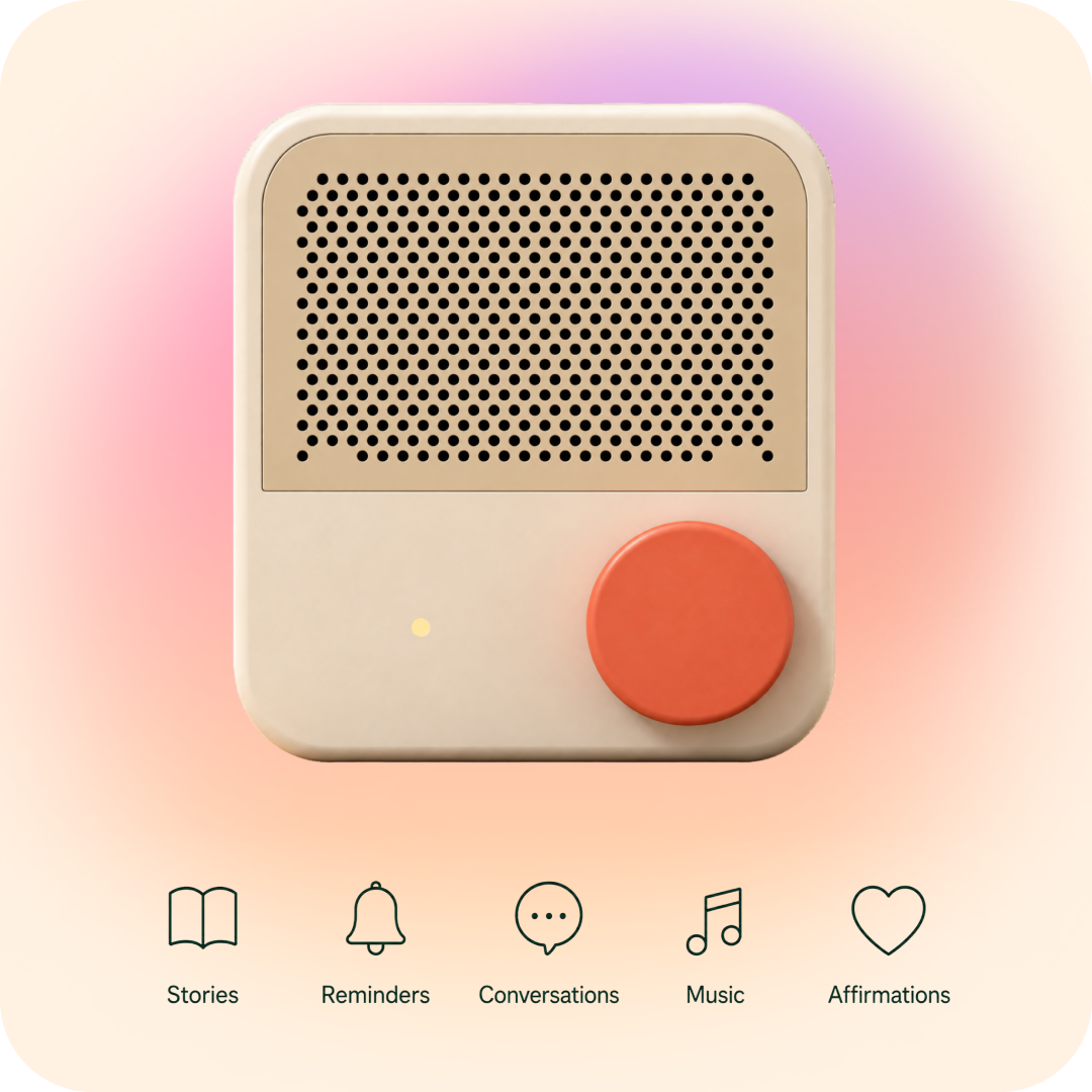 Stories, reminders, conversation, music and affirmations on Reca